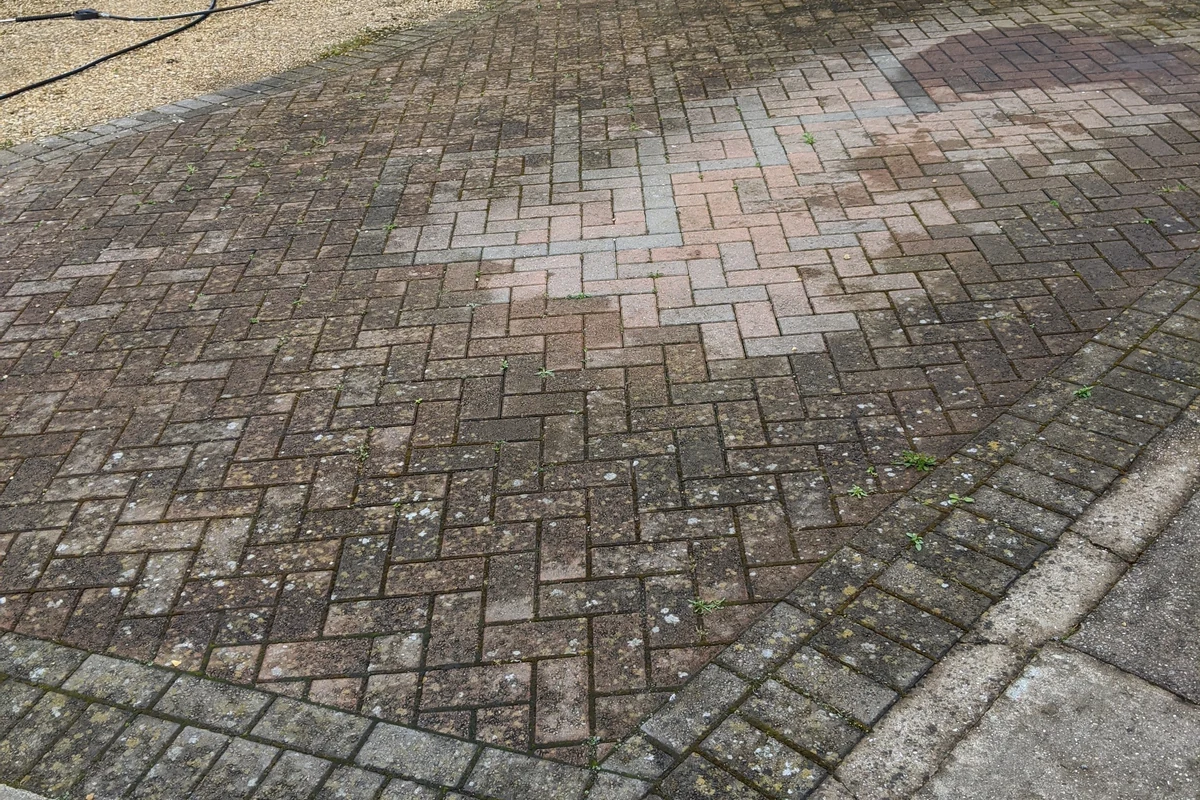 Exterior surface before professional pressure washing
