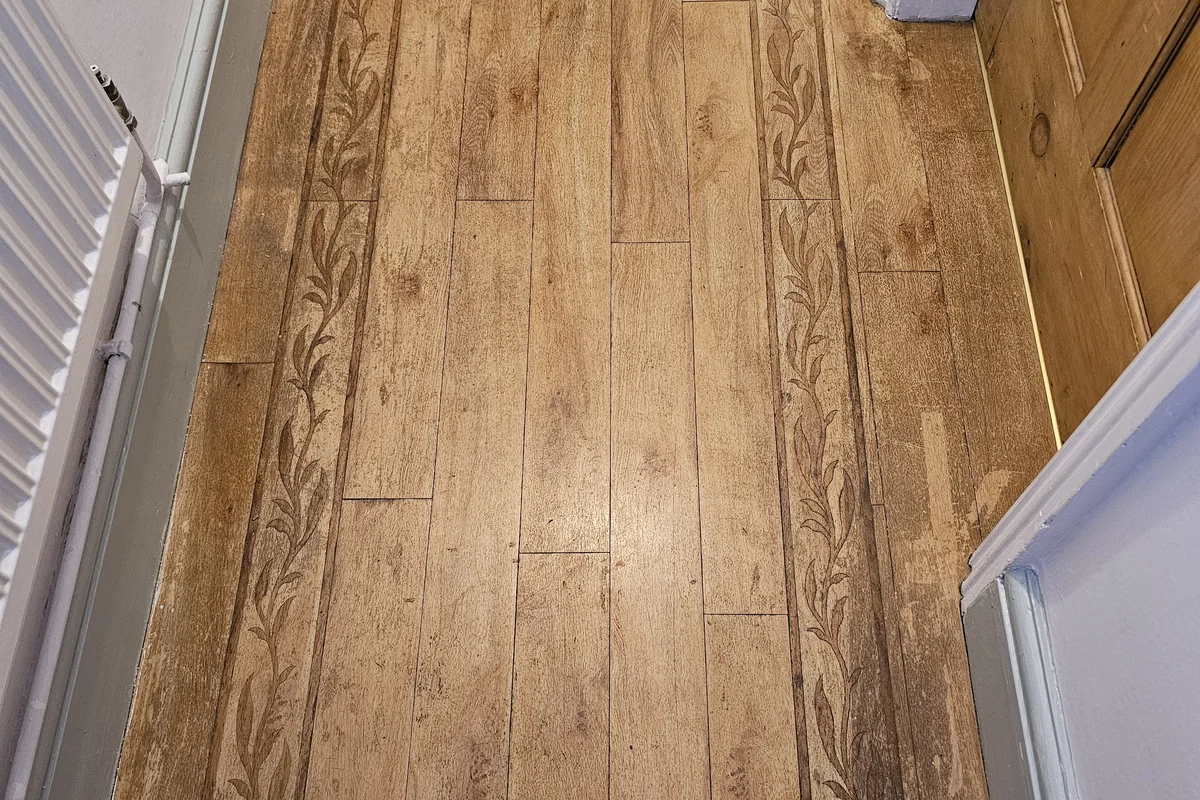 LVT floor before professional cleaning by Exact Clean