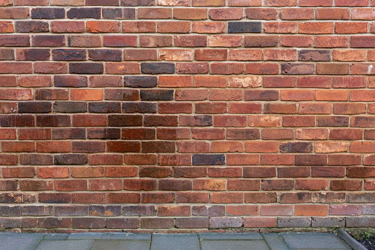 Brickwork before professional water repellent treatment